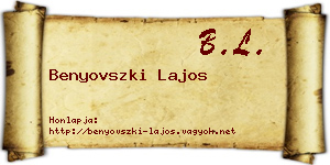 Benyovszki Lajos névjegykártya