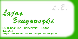 lajos benyovszki business card